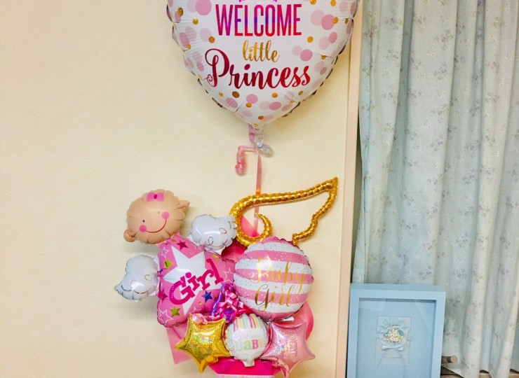 可愛い出産祝い 風船 出産祝い女の子に人気のおしゃれなバルーンギフトです バルーンコネクション